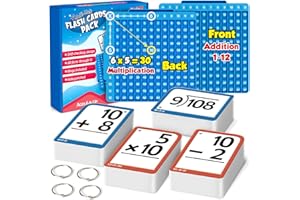 Torlam Math Flash Cards + Math Board, Multiplication Flash Card Times Table Chart, Math Manipulatives Division, Addition, Subtraction Games Toys for Kids, 1st, 2nd, 3rd, 4th, 5th, 6th Grade