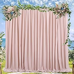 Dusty Rose Polyester Backdrop Curtains 2 Panels 5ft
