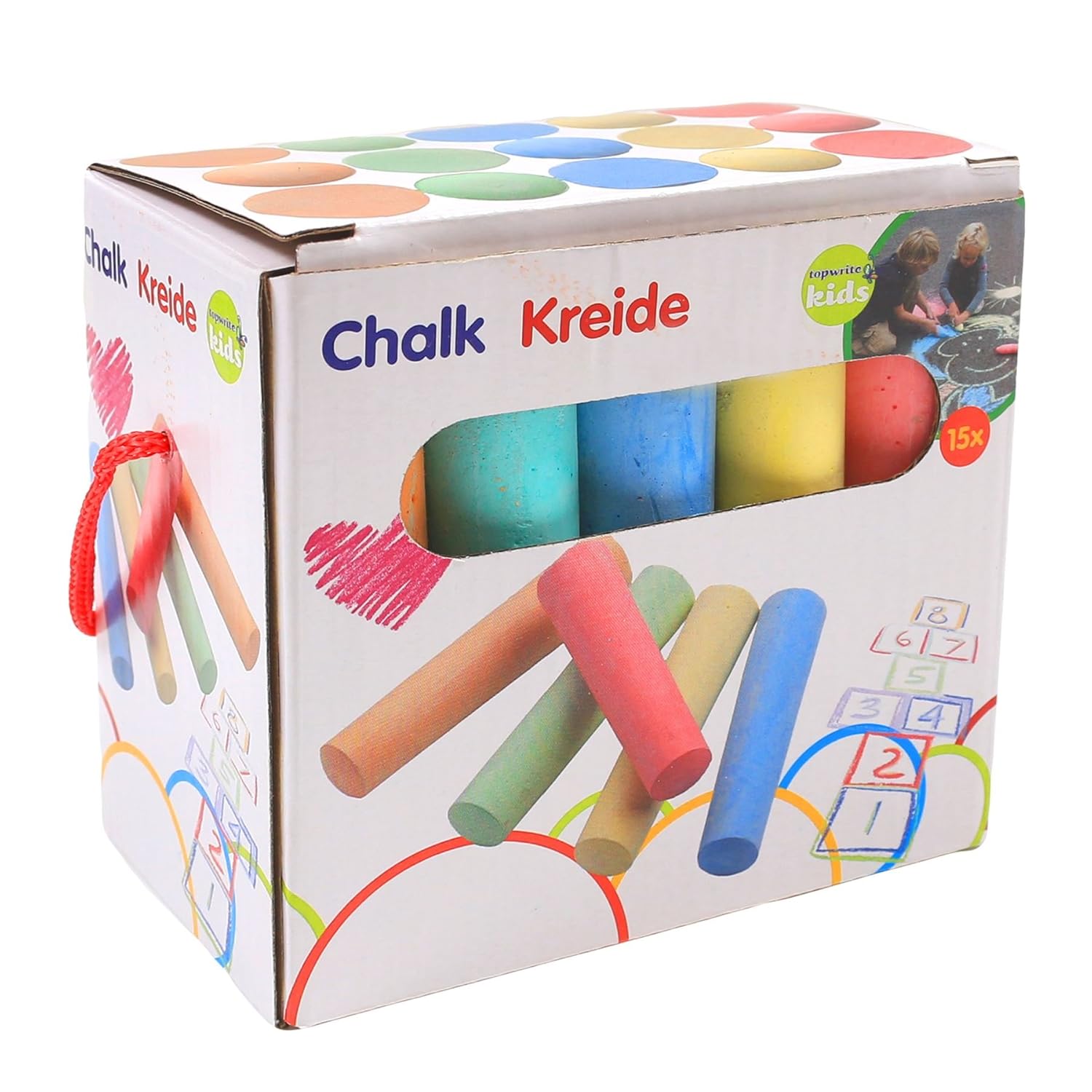 Pack Of 15 Chunky Coloured Chalk Sticks Amazon.co.uk Office Products