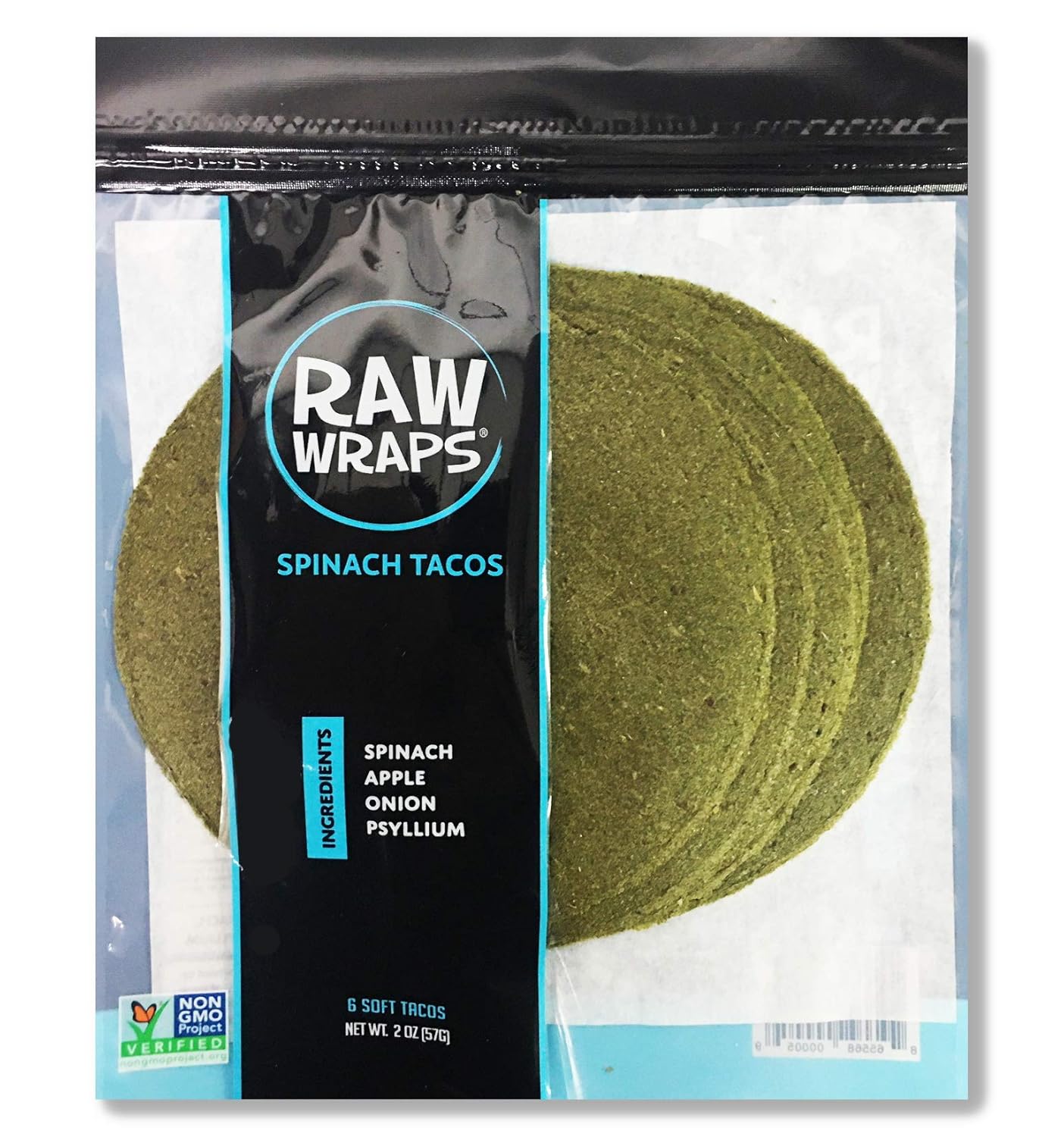 Raw Wraps Tacos (Spinach, Single Bag)
