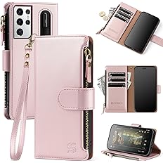 Shieldtop Compatible with Samsung Galaxy S21 Ultra 5G Wallet Case with Card Holder,Women Men RFID Blocking PU Leather Phone C