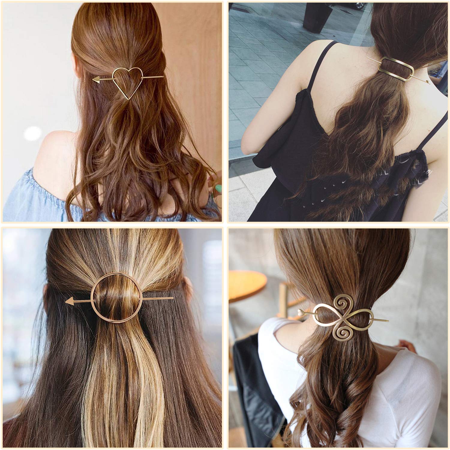 Hair Clips for Women, Kapmore 8PCS Minimalist Dainty Hair Clips Geometric Hairpin Clamps Hair Styling Accessories for Girls Women : Beauty