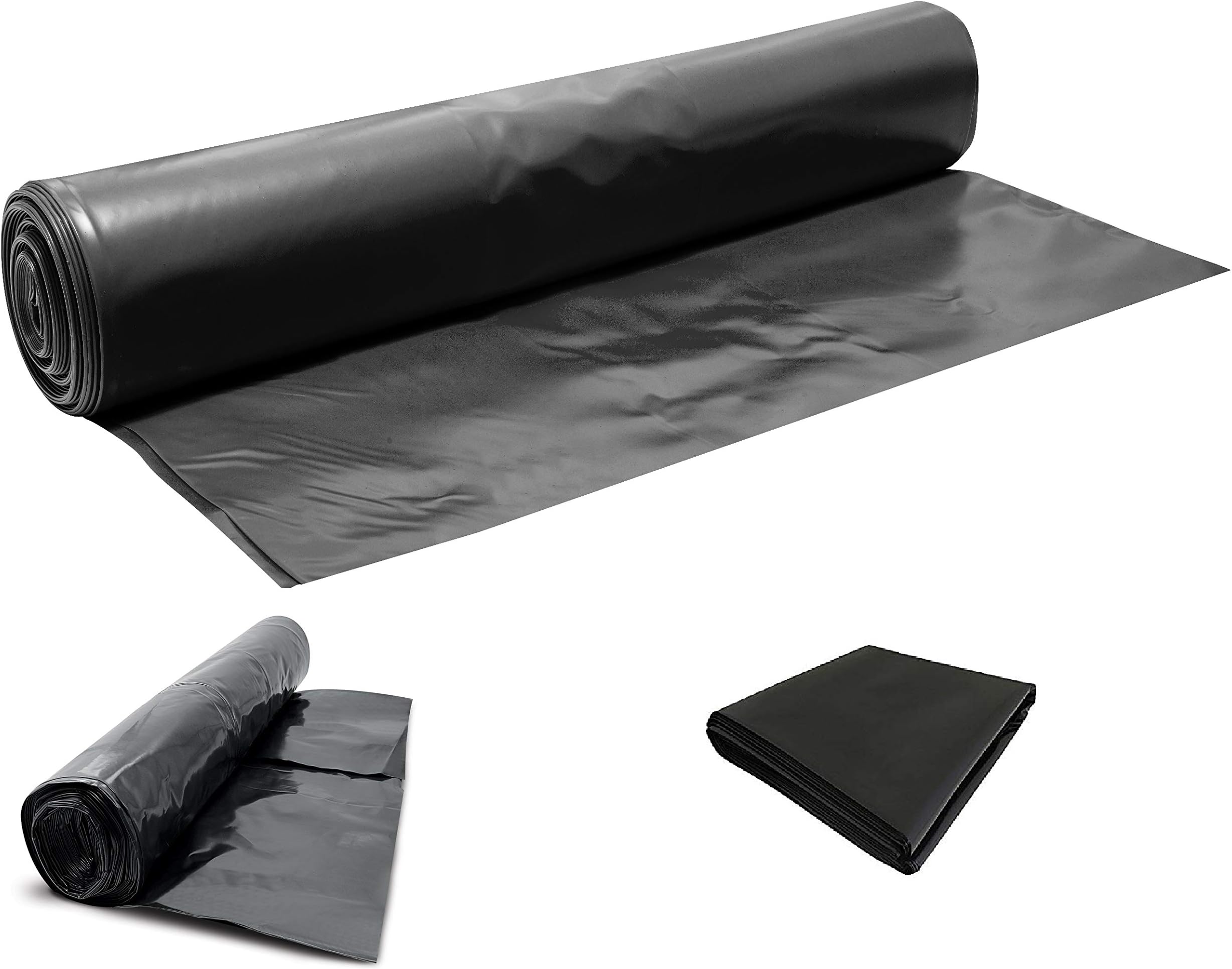 Heavy Duty Black Polythene Sheet - DPM/DPC 300 mu - 1200 Gauge - Select Size (Polythene, 15M X 4M)