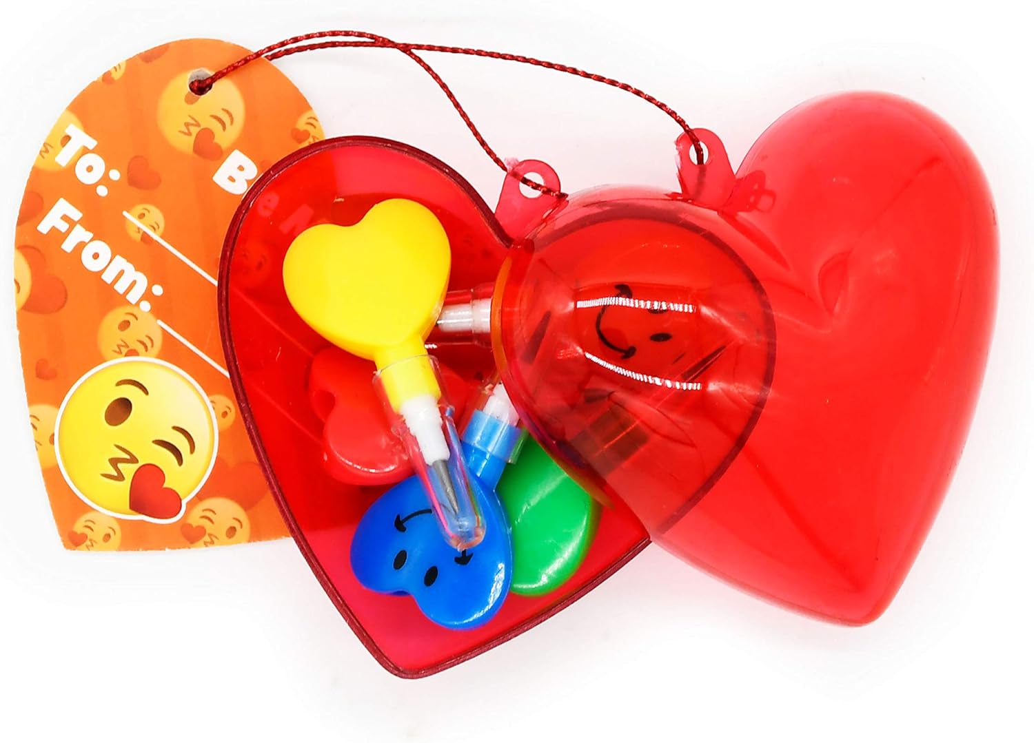 JOYIN 28 Valentines Day Pre Filled Hearts with Valentine Cards Filled with Heart Pencils for Kids Valentine Classroom Exchange, Valentine Party Favors, Gift Exchange, Game Prizes: Toys & Games