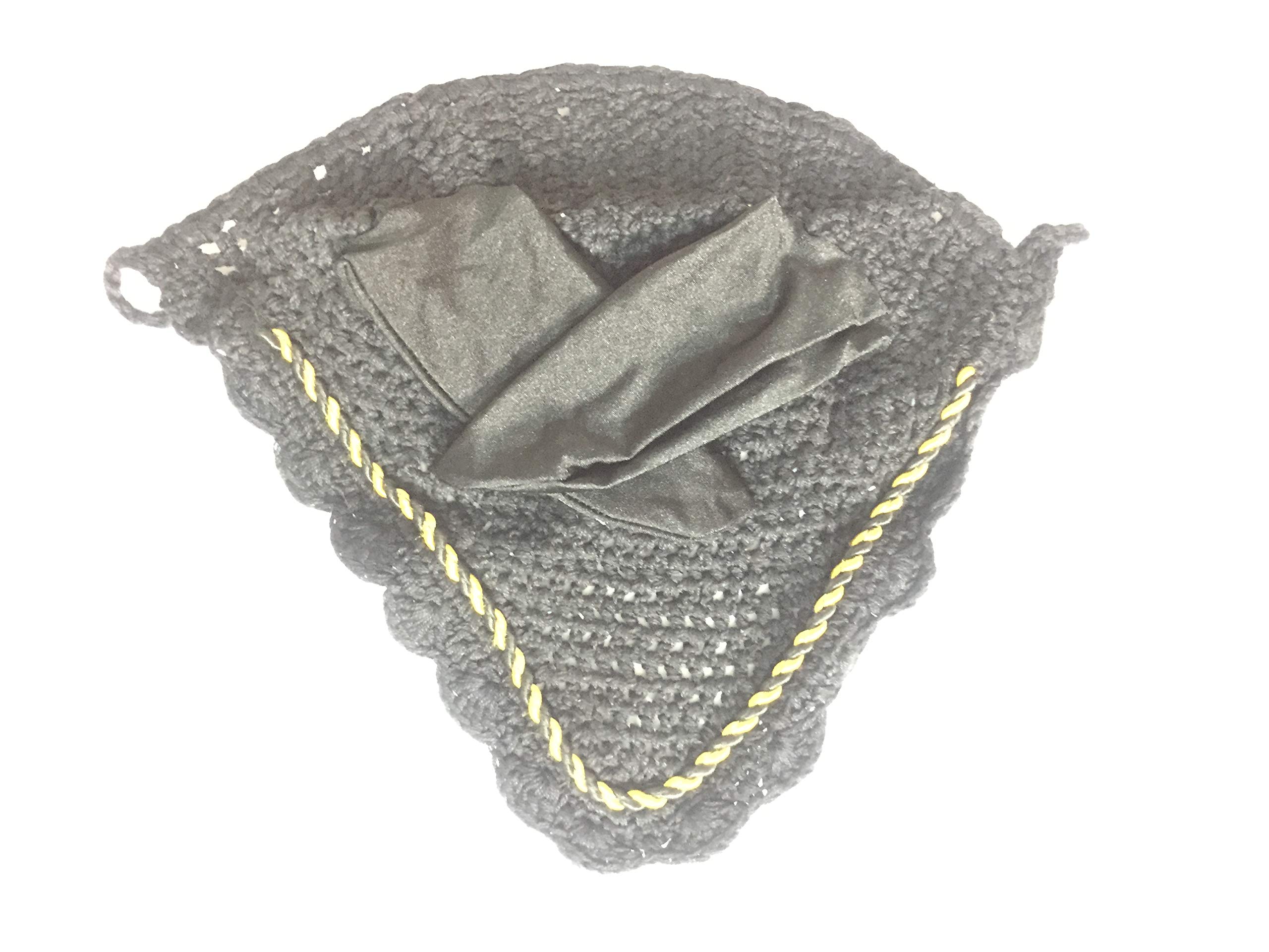 Spire Horse Soft Crochet Breathable Cotton Ear Net Hood Ear Protector Bonnets (Cob, Grey)