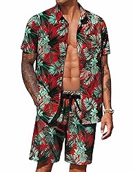 COOFANDY Men's Summer Beach Outfits 2 Piece