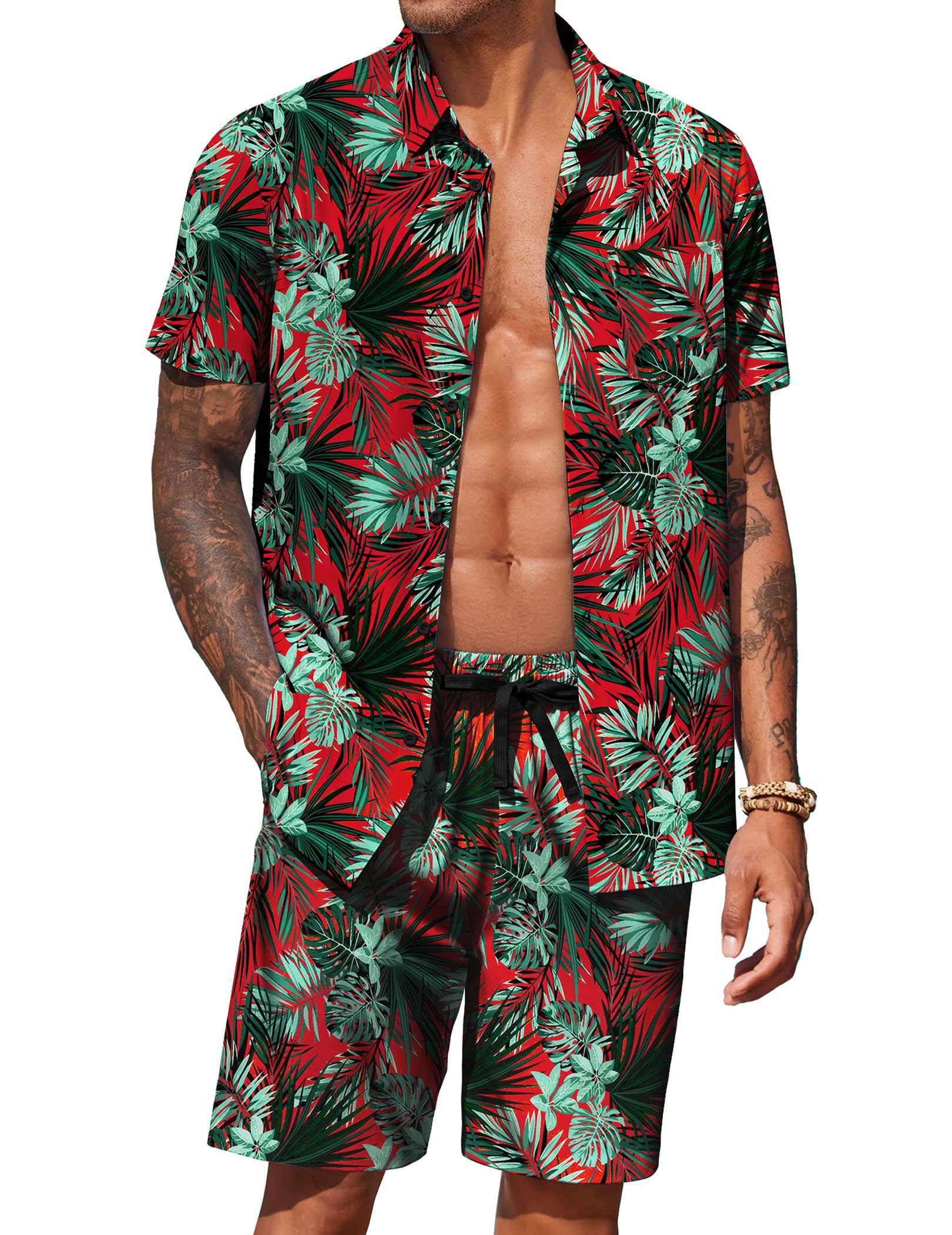 COOFANDY Men's Summer Beach Outfits 2 Piece