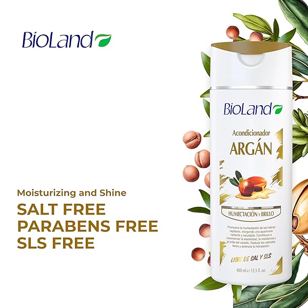 BIOLAND ARGAN CONDITIONER – NOURISHING & REVITALIZING CONDITIONER FOR TREATED & DRY HAIR – 13.53 FL OZ (400ML)