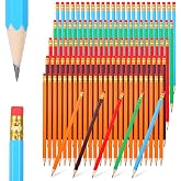 Asbiaxb 120Pcs #2 Pencils with Eraser, 7.48" Unsharpened Colorful Wooden Pencil, Hexagonal Rainbow Pencils Bulk for Adults Home Office Sketching Supplies