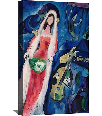 Amazon.com: Marc Chagall The Bride La Mariee Art Poster Print