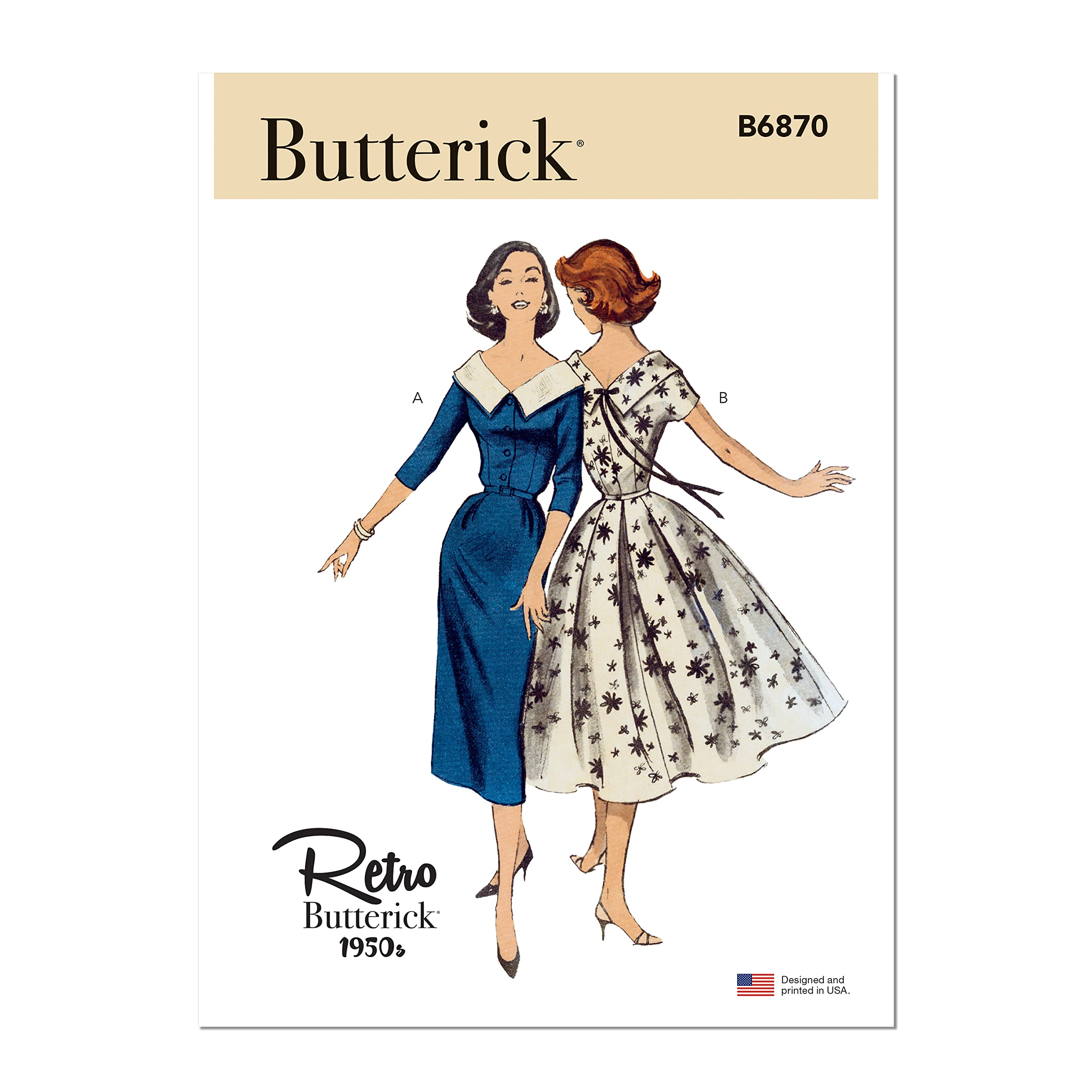 Butterick B6870A5 Misses Dress A5 (6-8-10-12-14)