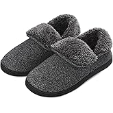 MARCO M KELLY Men's Bootie Slippers Warm Plush Soft Memory Foam House Shoes with Adjustable Ankle Collar Indoor Outdoor