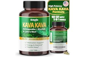 SOTALIX SUPPLEMENT Sotalix Kava Kava Supplement with Ashwagandha Rhodiola St. John's Wort for Mood, Energy & Calming Support - USA Made & Tested (150 Count (Pack of 1))
