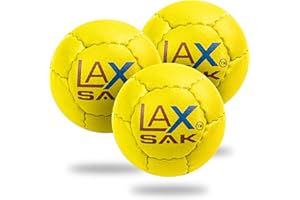 Lax Sak Soft Practice Lacrosse Balls, 3 Pack - Same Weight & Size as a Regulation Lacrosse Balls, Great for Indoor & Outdoor Practices, Less Bounce & Minimal Rebounds