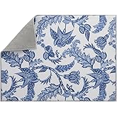 FULL BE DARE Dish Drying Mat Floral Print Microfiber kitchen drying mat, 20x15 inches, Dish Drying Mats for Kitchen Counter, Super Absorbent, Anti-Slip, Fast Drying, Kitchen Must-Have