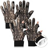 Velmitten Camouflage Hunting Gloves Fleece Lined Anti Slip Camo Glove for Winter Archery Accessories Hunting Outdoors