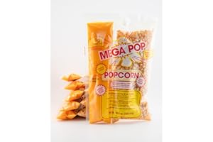 Gold Medal MEGA POP Popcorn Kit for 8 Oz Poppers with Coconut Oil Theater Quality (6 Pack)