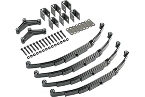 HECASA 25-1/4 Trailer Leaf Springs for 3500lbs Tandem Trailer Axle Suspension & Hanger Kit & Equalizer & Shackle Strap Replacement for SW4B Steel Anti-Rust Oil
