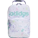 adidas Unisex Santiago Lunch Bag, Insulated School Food Container Box Discontinued, Icon Brand Love White/Flash Aqua Blue/Light Purple/2.0, One Size