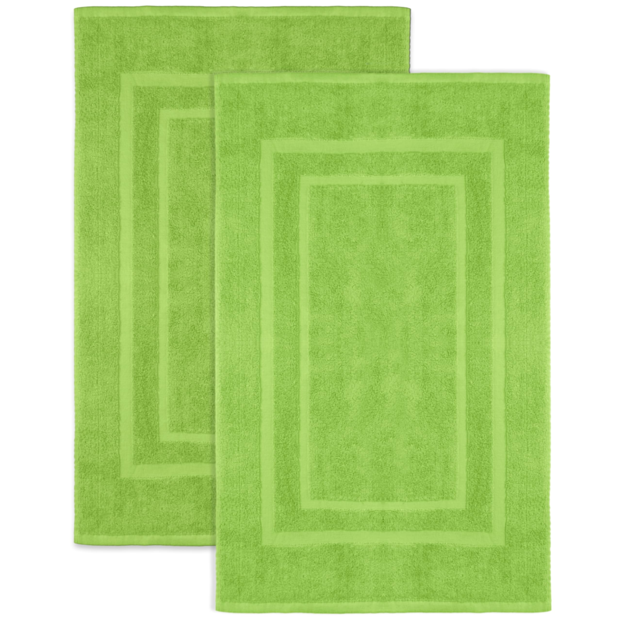 NatureMark Pack of 2 Terry Towelling Bath Mats, 50 x 80 cm, 100% Cotton, Apple Green — image 1