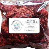 Real Mohair Locks, Wool Fiber for Doll Hair, Wigs. Henna, 1 Ounce (28g) | Perfect for Reborn BJDs OOAK Fantasy Dolls, Organic &amp; Cruelty-free, Felting, Spinning, Washed &amp; Hand Dyed, Living Dreams Yarn