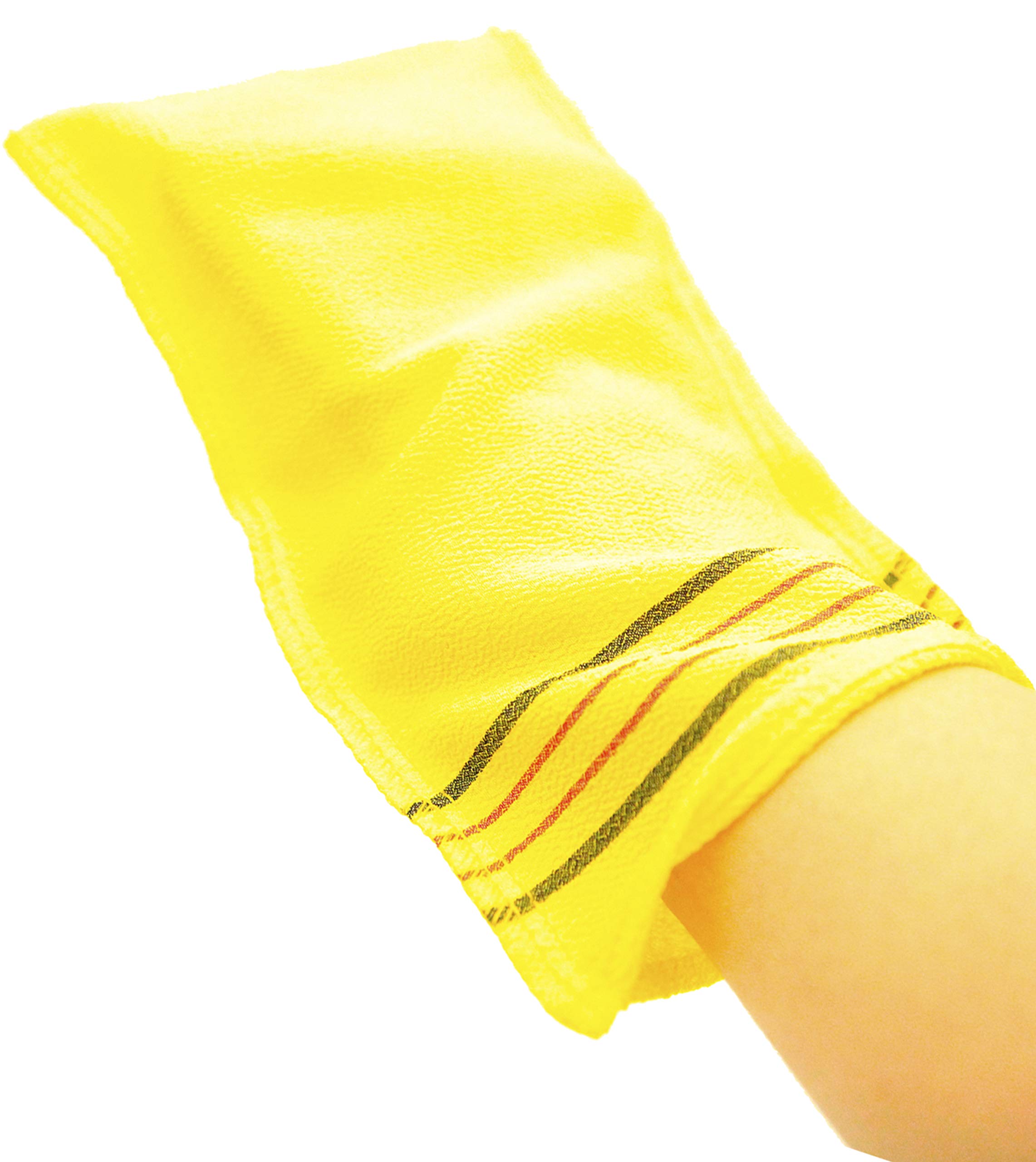 Romantic House Exfoliating Korean Towel Extra Viscos Bath Mesh Body WashCloth Rayon 100% Spa Scrub Italy Gloves Removes Dead Skin X-Large Plus Size Yellow 40 Color 1 Pcs