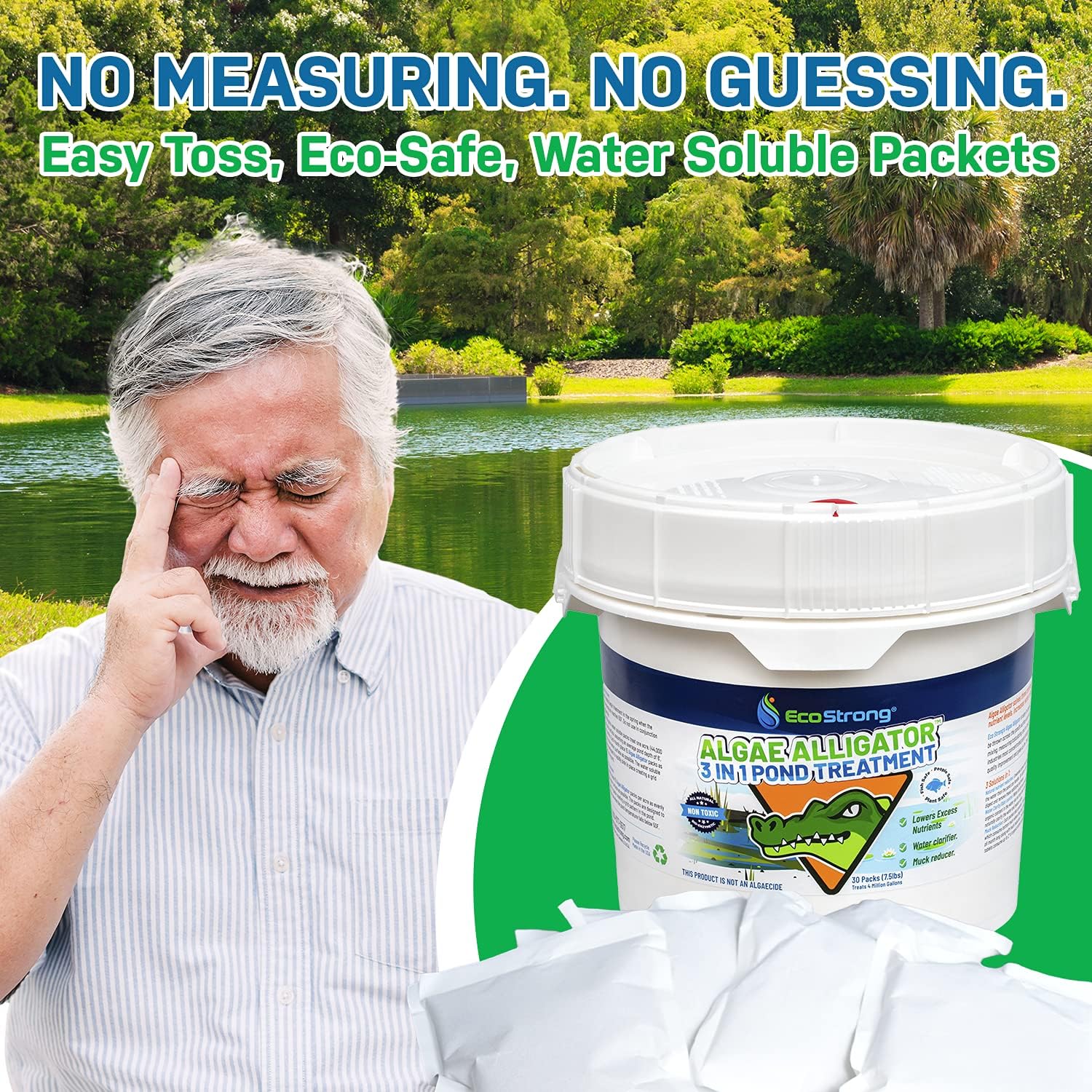 Pond Water Cleaner & Clarifier | Powerful 3 in 1 Bioactive Treatment [Treats up to 4 Million gallons]: Kitchen & Dining
