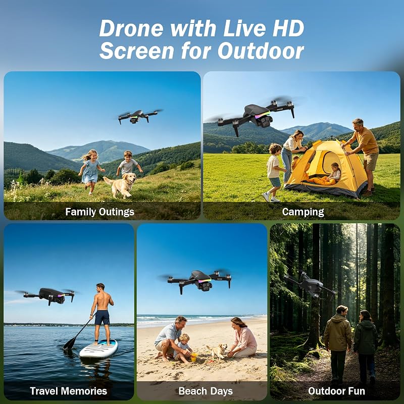 F417PRO Mini Drone FPV com câmara HD 1080P, comando LCD, motor brushless, recarga rápida tipo C, menos de 249g, brinquedo de drone para adultos e crianças iniciantes, presentes para rapazes e raparigas