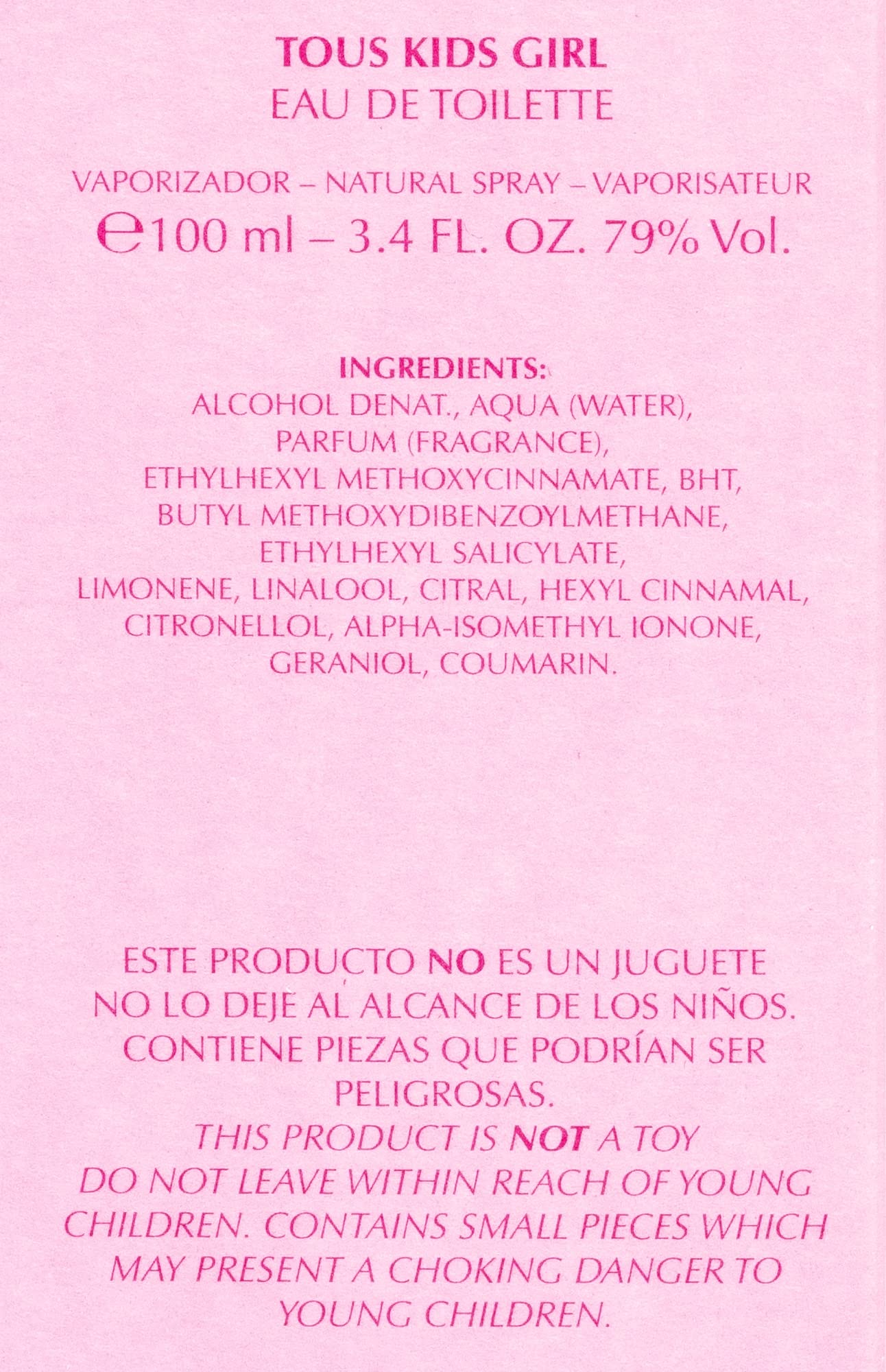 TOUS Eau de Toilette for Boys and Girls, Gentle on Children's Sensitive Skin and Ideal for Everyday Use, 3.4 Fl Oz