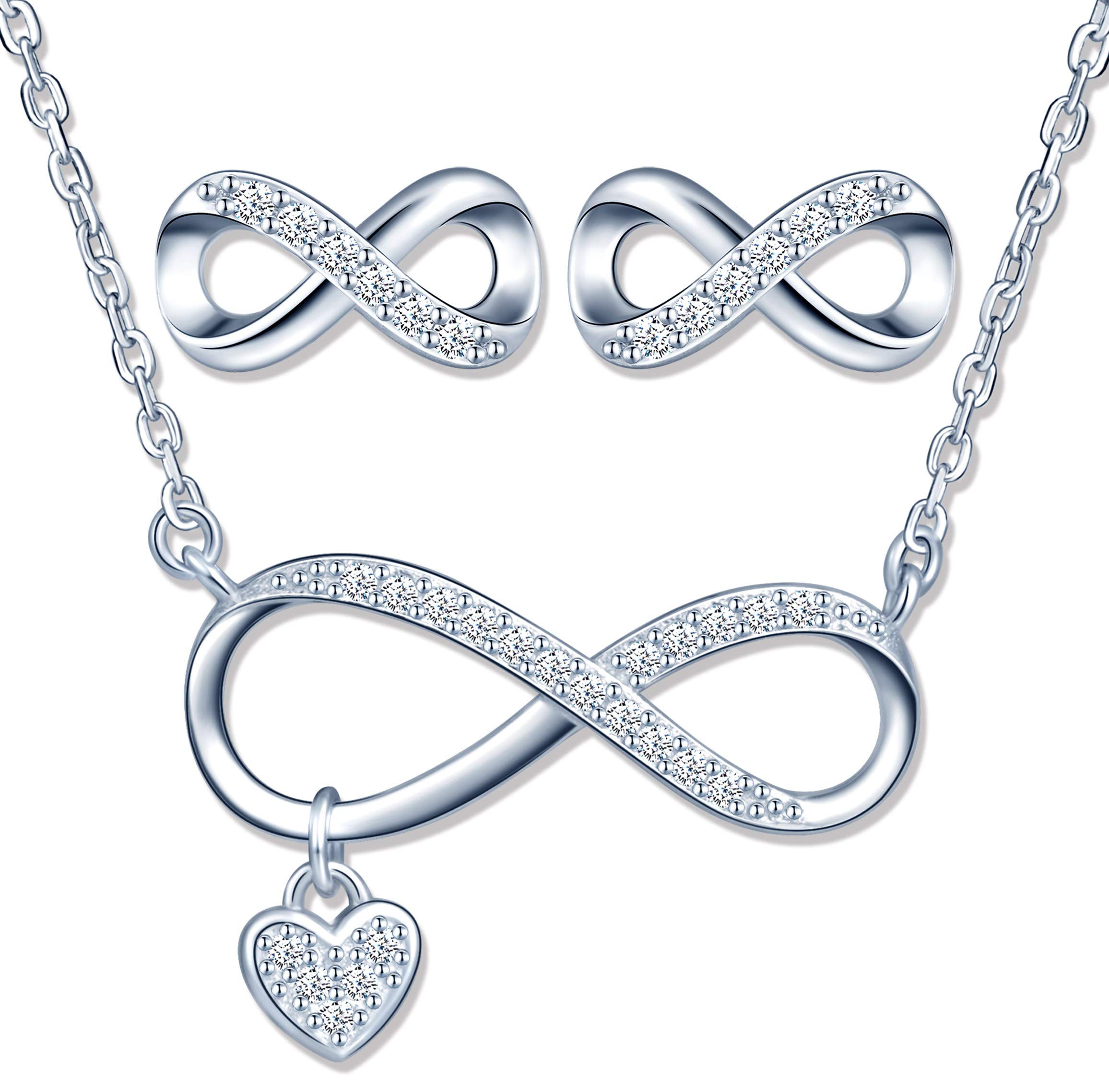 Yumilok Infinity Love Symbol Jewelry Set 925 Silver Jewellery Set for Women