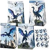 BACH AND BOOZY 12 PCS Dragon Party Favor Bags Treat Goodies Candy Bags for Dragon Party Supplies Fantasy Party Supplies Favors Dragon Party Gift Bags