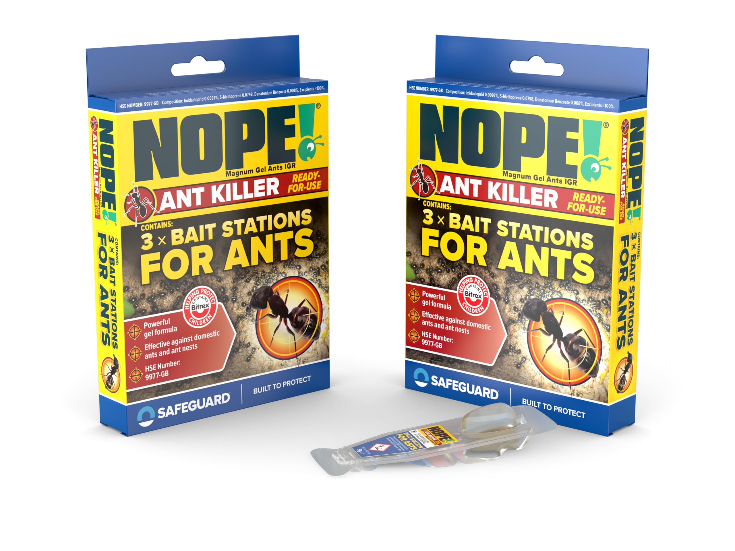 NOPE! Ant Killer Bait Station (6 x 5g) Indoor & Outdoor Ant Traps. Eradicates Ants and their Colony & Nest