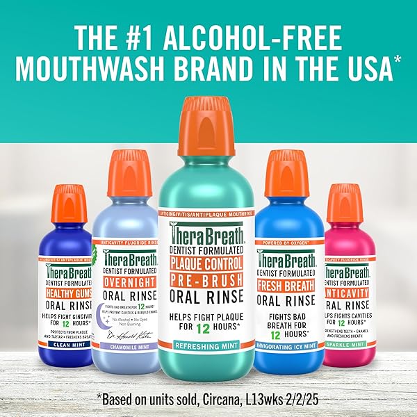THERABREATH HEALTHY GUMS ORAL RINSE, ANTIGINGIVITIS, CLEAN MINT FLAVOR, DENTIST FORMULATED TO HELP PREVENT GINGIVITIS AND SUPPORT GUM HEALTH, ALCOHOL FREE, 1 LITER