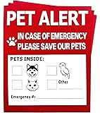 Pet Alert Safety Fire Rescue Sticker - 3 Pack,in Case of Fire Notify Rescue Personnel to Save Pets