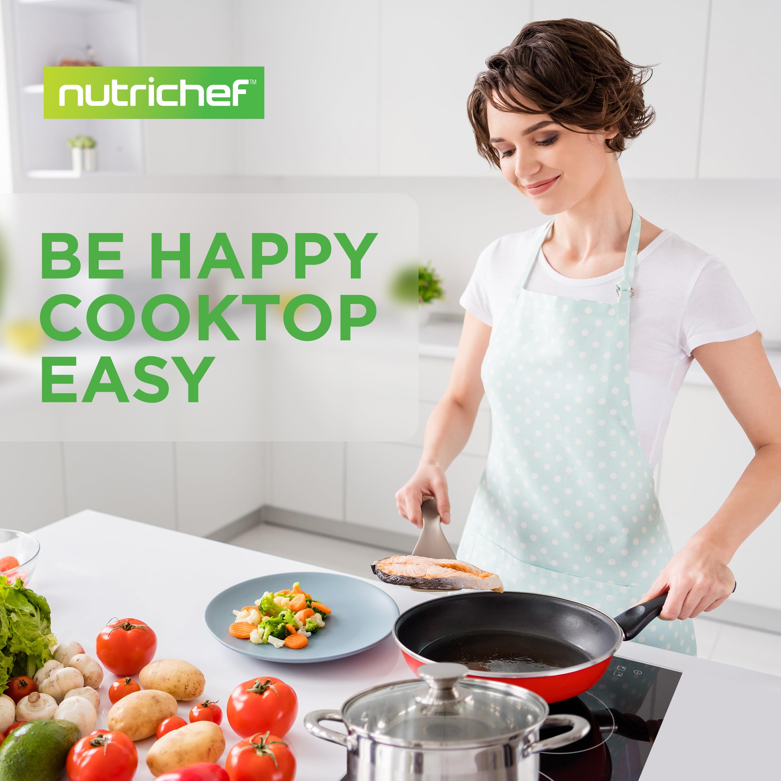 NutriChef Induction Cooktop 2 Burner, Electric Stove - Adjustable Temperature, Digital Touch Sensors, Stain-Resistant/Easy-to-Clean, Induction Hot Plate, 20 x 11 Inch - 1800 Watt