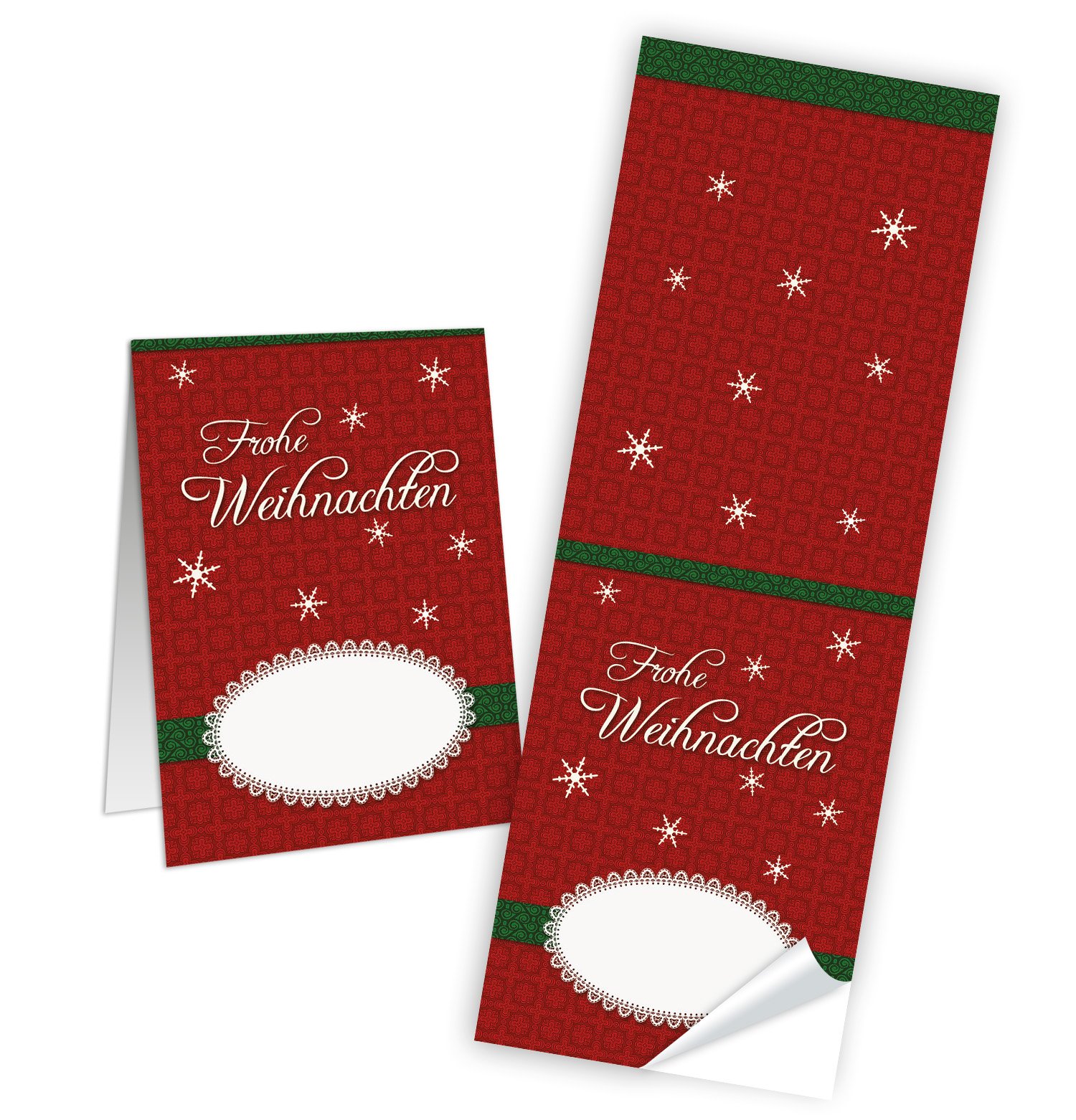 Logbuch-Verlag 100 Red Christmas Stickers 5 x 14.8 cm Sticker Banderole Self-Adhesive Name Stickers Christmas Stickers Gifts