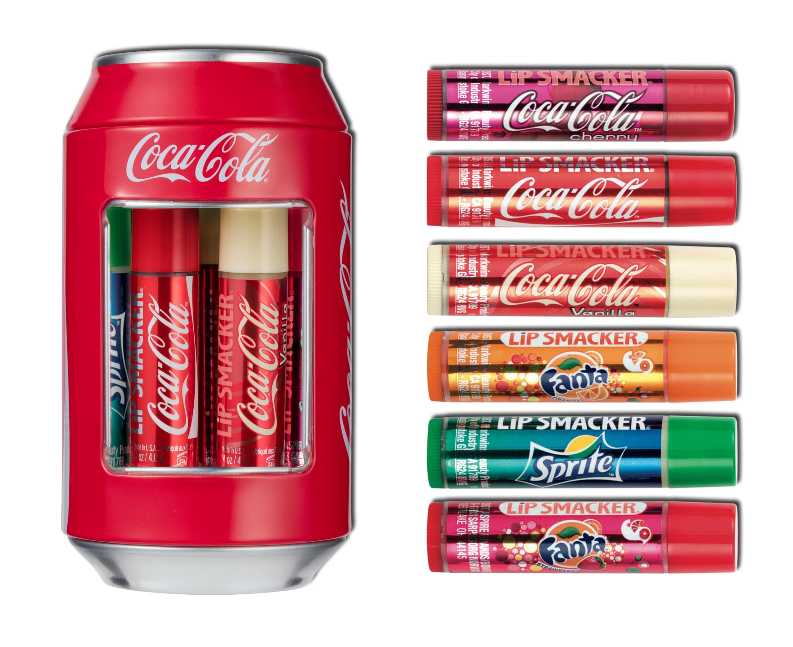 Lip Smacker - Coca-Cola Can Collection - Set of Lip Balms for Kids in Different Flavours - Sweet Gift in a Collectible Classic Coca-Cola Can - Gift Pack of 6 — image 1