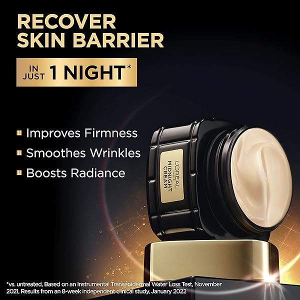 L’OREAL PARIS AGE PERFECT ANTI-AGING MIDNIGHT CREAM, FACE MOISTURIZER TO REDUCE WRINKLES AND FIRM SKIN, 1.7OZ + SERUM SAMPLE
