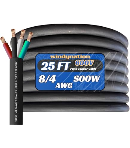 50ft 12/4 SOOW Rubber Cord - 12 Gauge 4 Conductor Flexible Outdoor/Industrial Cable