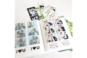 SMILE&WAVE Photo Booth Photo Album - For Wedding or Party- Holds 120 Photobooth 2x6 Photo Strips - Slide In (WHITE)
