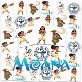 Moana Tattoos for Kids Party Favors Bundle - 72 Pc Individual Tattoos | 2" Pre-Cut Disney Princess Temporary Tattoos for Kids Boys Girls Bulk (Moana Birthday Party Supplies)
