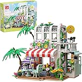 TYCOLE Flower House Building Set with Lights,Garden House Building Toy Kits with Flower Potted and Tree,Courtyard Model Decor