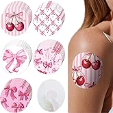 Geiserailie 30 PCS Adhesive Patch Compatible with Dexcom G7, Pink Bow | Flexible Pre Cut Overpatch Breathable Sweatproof Waterproof Long Lasting No Center Glue CGM Covers