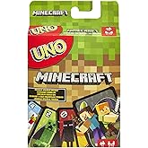 Mattel Games UNO Minecraft Card Game for Kids, Adults, Families & Parties, Deck & Special Rule Inspired by the Video Game, 2 