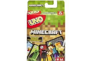Mattel Games UNO Minecraft Card Game for Kids, Adults, Families & Parties, Deck & Special Rule Inspired by the Video Game, 2 