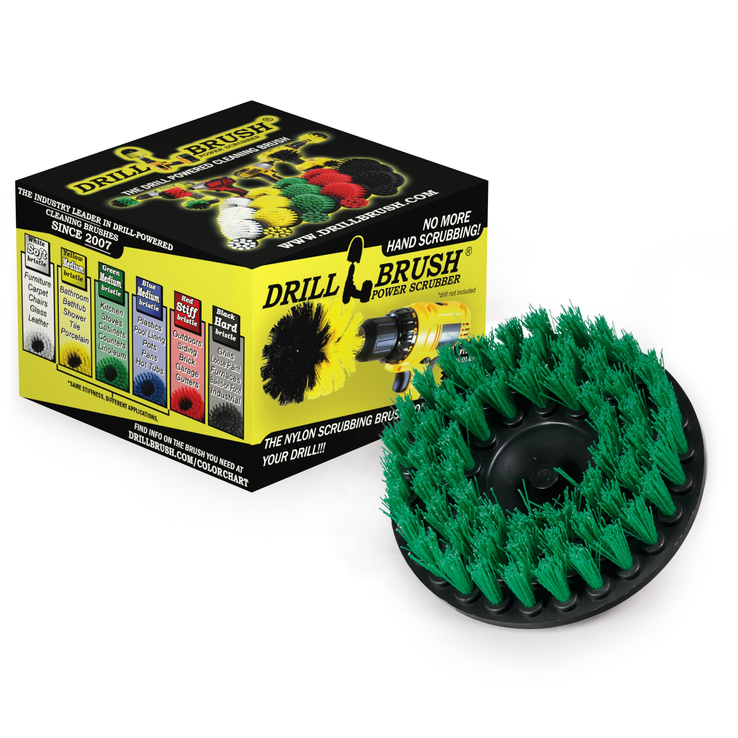 Kitchen Accessories - Cleaning Supplies - Drill Brush - Mold Remover - Grout Cleaner - Cast Iron Skillet - Spin Brush - for Tile, Counter-tops, Stove, Oven, Sink, Trash Can, Floors - Calcium - Rust