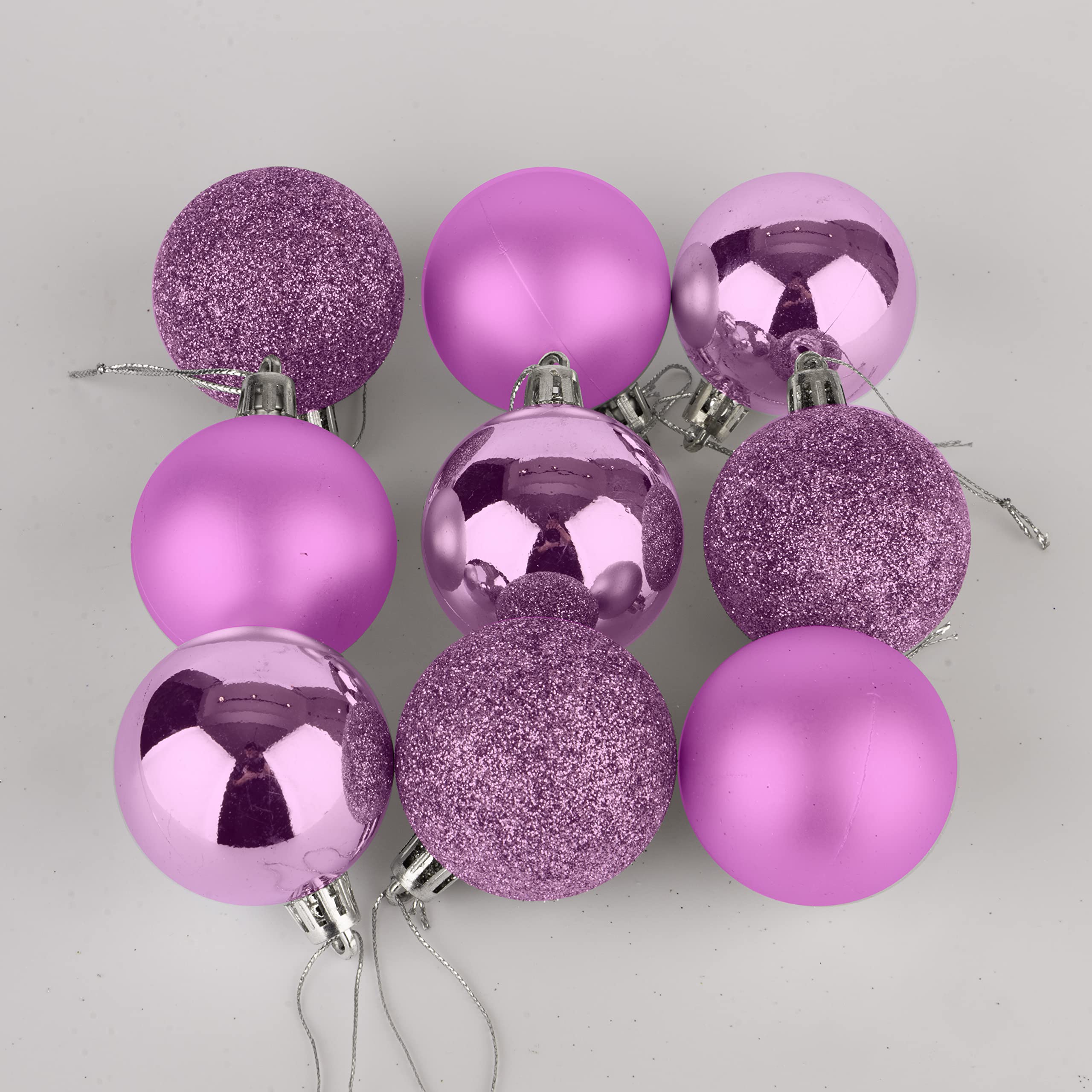 50mm/18Pcs Christmas Baubles Shatterproof Pink, Christmas Tree Decorations Ball Ornaments Balls Xmas Hanging Decorations Holiday Decor - Shiny,Matte,Glitter