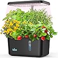 iDOO Hydroponics Growing System, 5-Pod Mini Indoor Herb Garden with Sprouter Tray, Sprouts Growing Kit for Cat Grass, LED Grow Light, Auto-Timer, Pump, Plant Germination Kit, Hydrophonic Gift，Brown