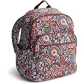 Vera Bradley Women's Premium Cotton Bancroft Backpack, Marrakesh Cinnamon, One Size