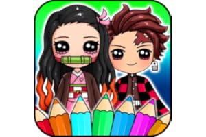 Painting Glitter Demon Slayer Coloring Book